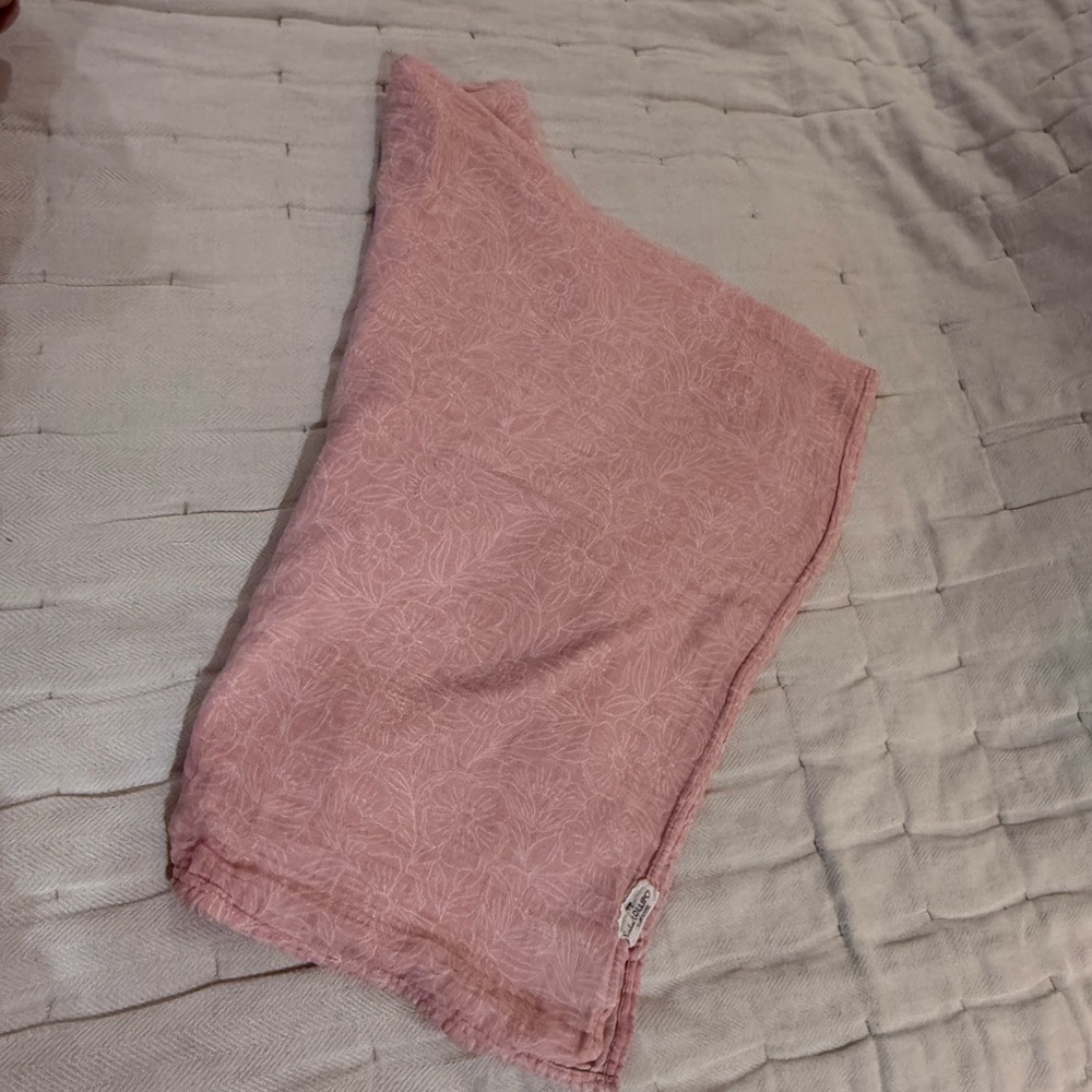 Loulou Lollipop Pink Floral Swaddle Blanket